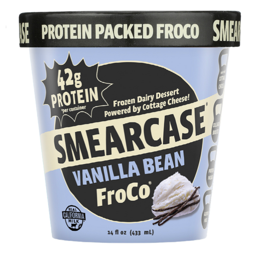 Smearcase Vanilla Bean FroCo — Frozen Cottage Cheese Ice Cream, 40g Protein Per Pint, Collagen Boosted, Gluten Free, No Artificial Ingredients, 14 fl oz