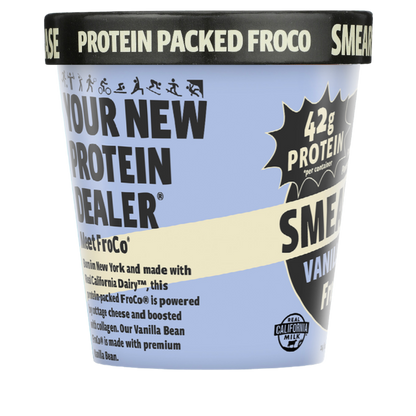Smearcase Vanilla Bean FroCo — Frozen Cottage Cheese Ice Cream, 40g Protein Per Pint, Collagen Boosted, Gluten Free, No Artificial Ingredients, 14 fl oz