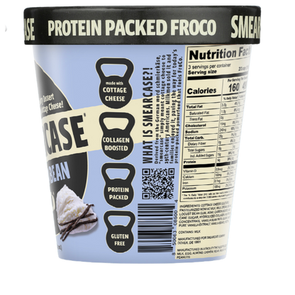 Smearcase Vanilla Bean FroCo — Frozen Cottage Cheese Ice Cream, 40g Protein Per Pint, Collagen Boosted, Gluten Free, No Artificial Ingredients, 14 fl oz