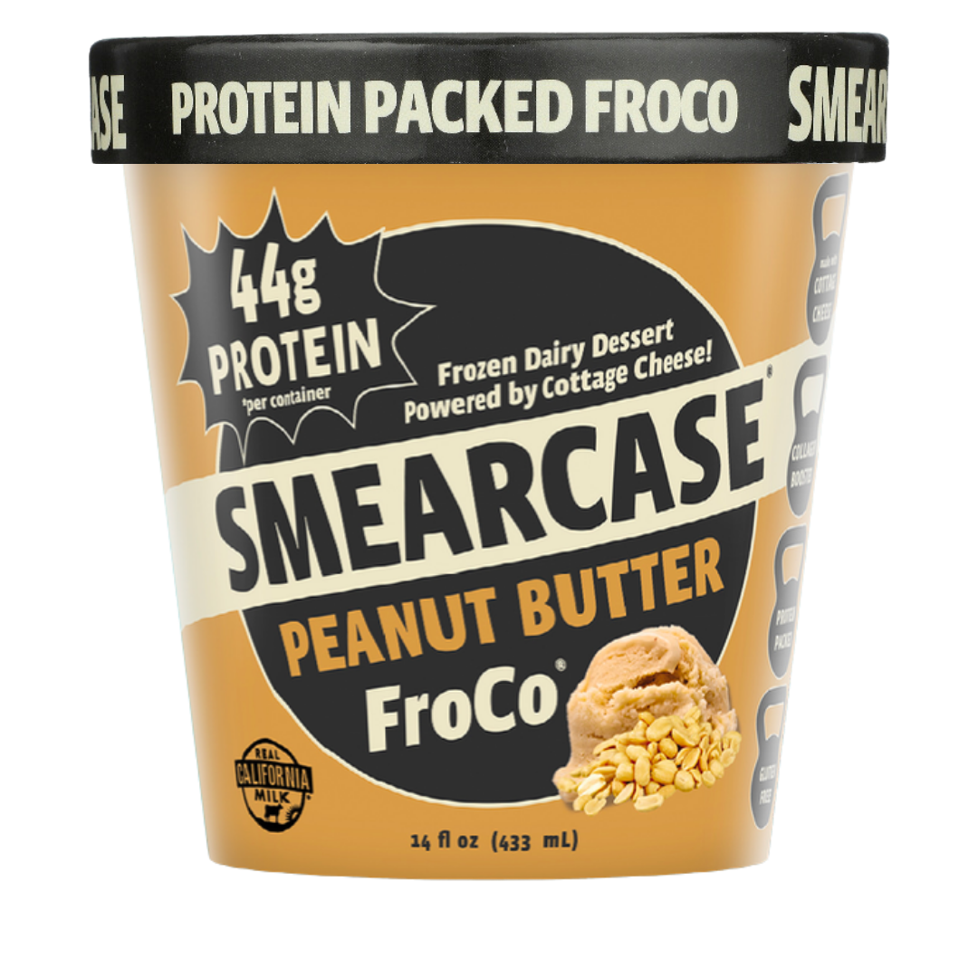 Smearcase Peanut Butter FroCo — High Protein Frozen Cottage Cheese Ice Cream, 40g Protein, Collagen Boosted, Gluten Free, Post-Workout Dessert, 14 fl oz