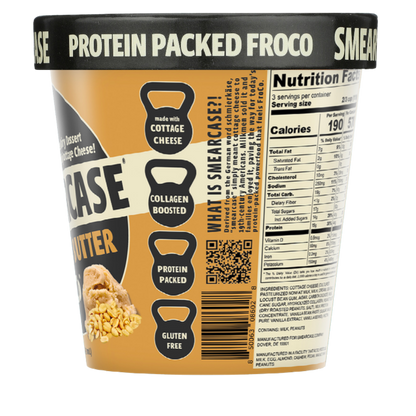Smearcase Peanut Butter FroCo — High Protein Frozen Cottage Cheese Ice Cream, 40g Protein, Collagen Boosted, Gluten Free, Post-Workout Dessert, 14 fl oz