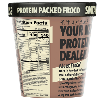 Smearcase Mocha Joe FroCo — Coffee Flavored Frozen Cottage Cheese Ice Cream, 40g Protein Per Pint, Collagen Boosted, Gluten Free, No Artificial Ingredients, 14 fl oz