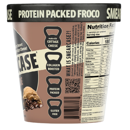 Smearcase Mocha Joe FroCo — Coffee Flavored Frozen Cottage Cheese Ice Cream, 40g Protein Per Pint, Collagen Boosted, Gluten Free, No Artificial Ingredients, 14 fl oz