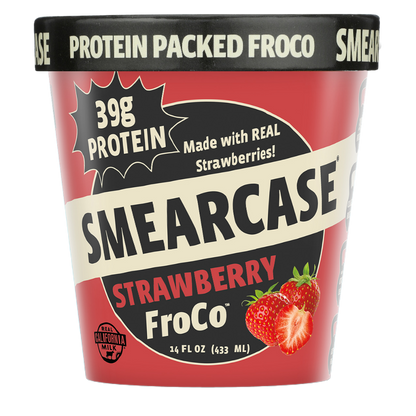 Smearcase Strawberry FroCo — Frozen Cottage Cheese Ice Cream, 40g Protein Per Pint, Collagen Boosted, Gluten Free, No Artificial Ingredients, 14 fl oz